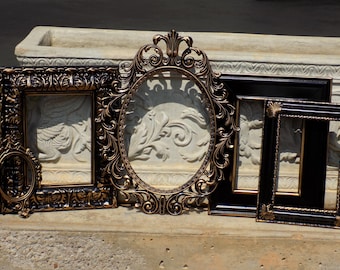 Baroque Picture Frames - Ornate Black & Gold Picture Frame Set – Vintage Gallery Wall Decor