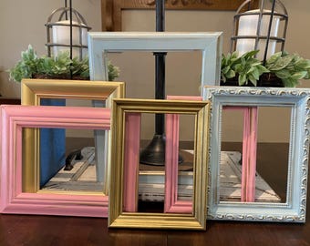 Shabby Chic Picture Frame -  Set Of 5 Picture Frames - Shabby Chic Decor - Picture Frame Set