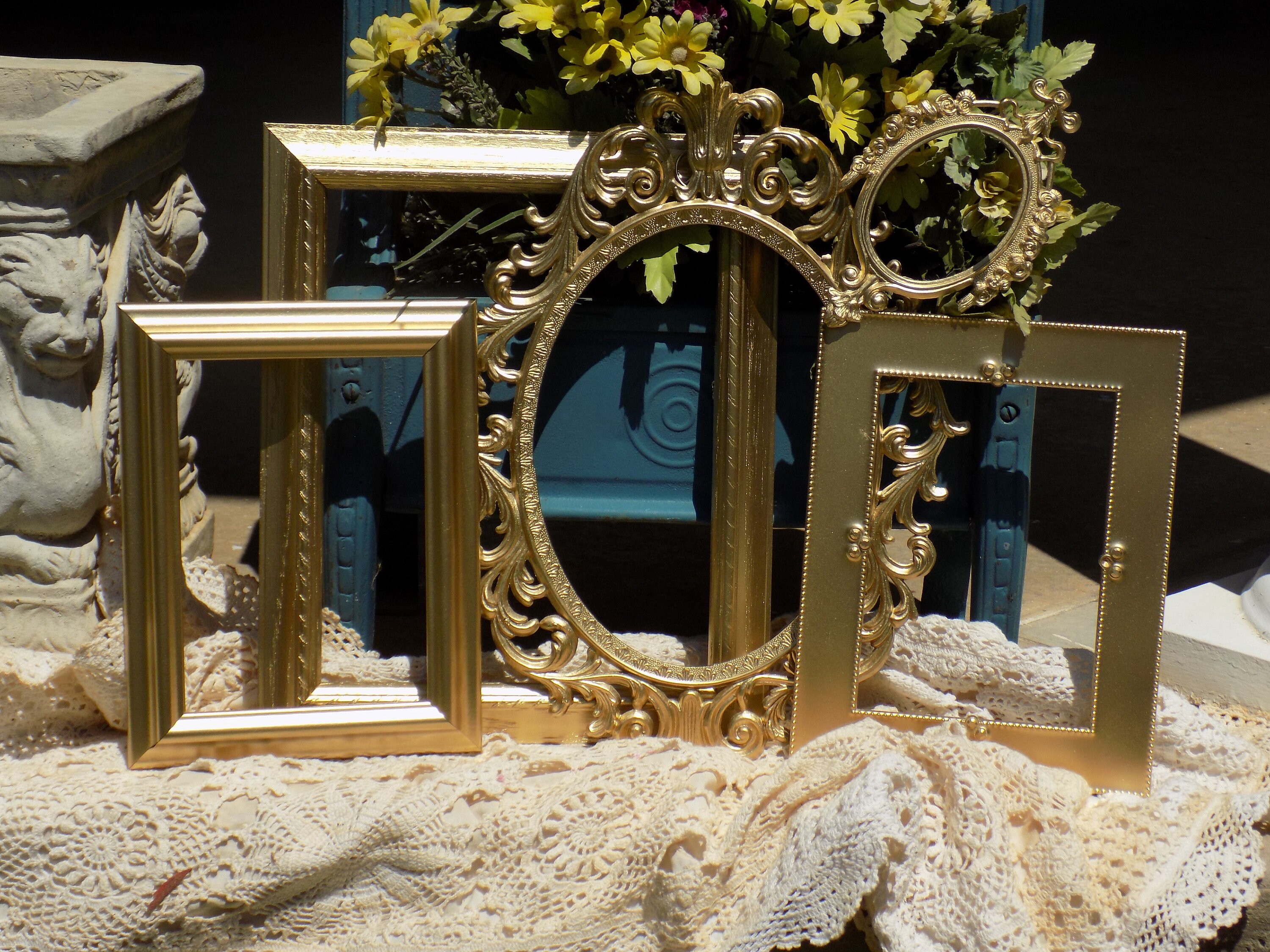 Set Of 5 Gold Picture Frames Gold Wall Frames WEDDING Etsy
