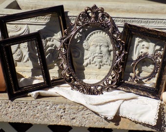 Marcos de fotos negros - Marcos de galería de pared dorados y negros - Marcos de fotos vintage ornamentados