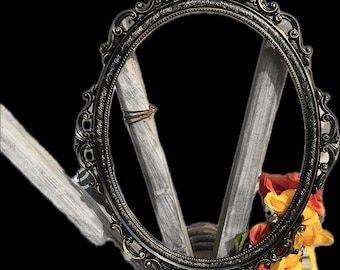 Black Picture Frame / Antique Picture Frame  / Barque /   Gallery Wall Frame  / Empty Frame