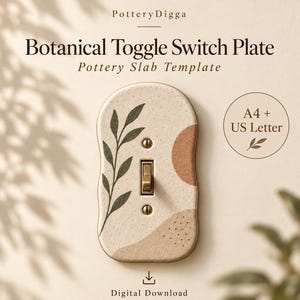 Modello PDF per placca interruttore in ceramica, placca per interruttore singolo, schema di costruzione, progetto fai da te in ceramica, regalo per amanti della ceramica