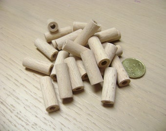 30 Wood Cylinders - 1.1 inch Unfinished Wooden Cylinders