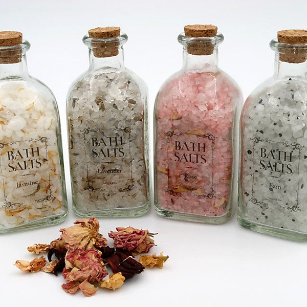 Bath Salts  /Jasmine, Rose,Lavender, Fern / 4.24 oz (120 ml)