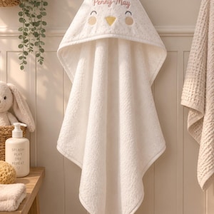 Personalised animal hooded baby towel