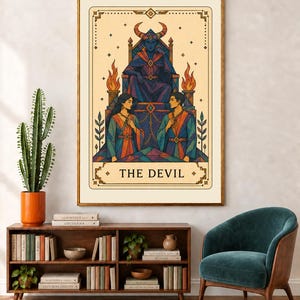 The Devil, Golden Mosaic series – Original Tarot Poster (unframed)