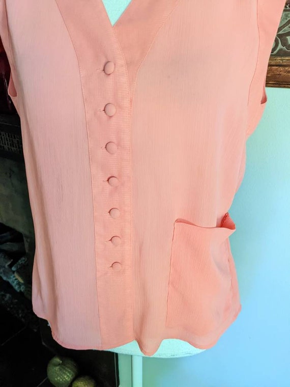 Victoria's Secret Gold Label 90s Chiffon ButtonUp… - image 4