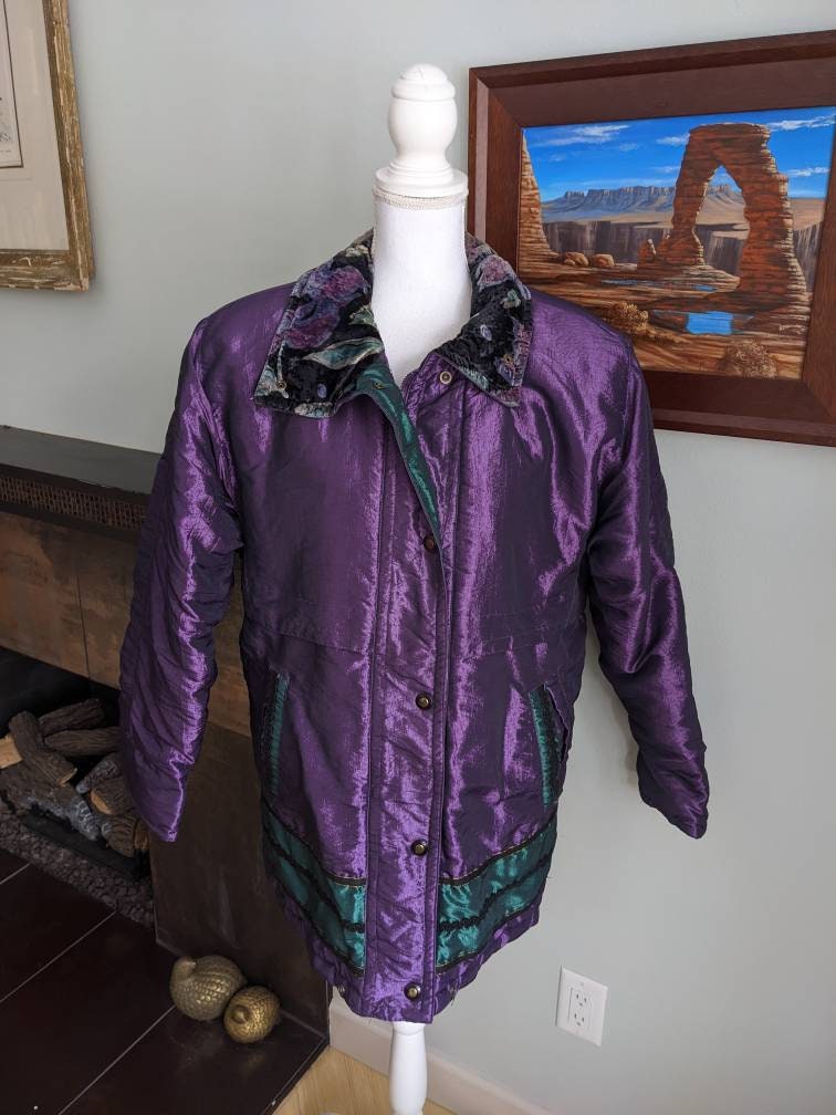 metallic purple coat