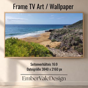 Playa Negrete – Real Beach Photo Spain TV Wallpaper | Original Beach Photo TV Art | Digital Wall Mural | No AI | Digital Download