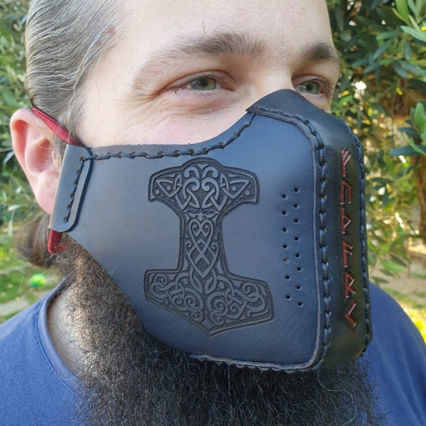 Vikings Leather Face Mask, GOT, Ntot Today, LARP Mask, Fanatsy Mask, Face Mask, Customized Mask