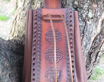 Leather Belt Pouch, Leather Belt Bag, Celtic Dream, Dragon Bag, LARP Bag, Viking Bag, Fanatsy Bag, Medieval Pouch