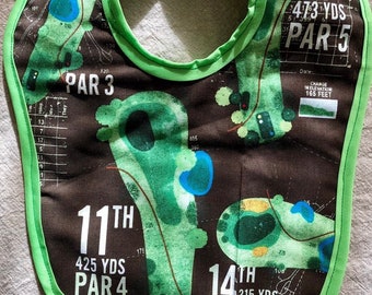 Baby bib BACK NINE / Par Bogey GOLF handmade Baby gift New baby gift 19th hole pga baby shower gift hole in one golf lover gift little golf