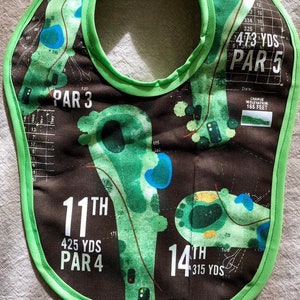 Baby bib BACK NINE / Par Bogey GOLF handmade Baby gift New baby gift 19th hole pga baby shower gift hole in one golf lover gift little golf image 1