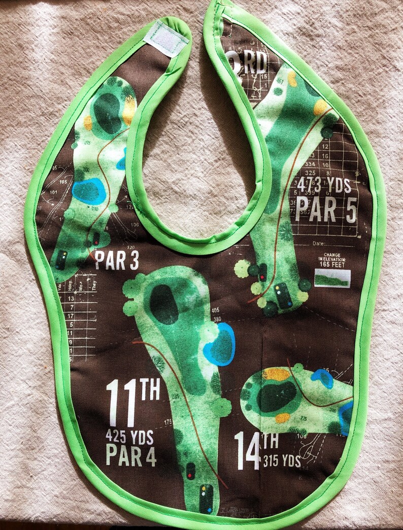 Baby bib BACK NINE / Par Bogey GOLF handmade Baby gift New baby gift 19th hole pga baby shower gift hole in one golf lover gift little golf image 2