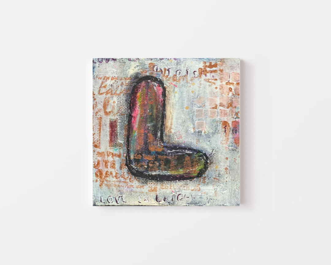 L Shape Painting Original Art With Letter