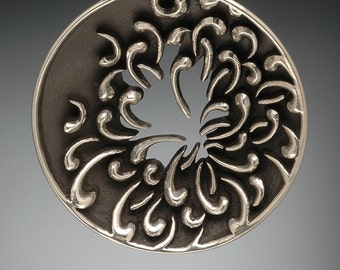 Sterling Silver Chrysanthemum Pendant