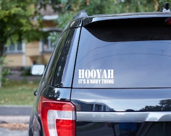 Hooyah Decal, US Navy decal, Window sticker, Laptop decal, I love my sailor, It's a Navy Thing