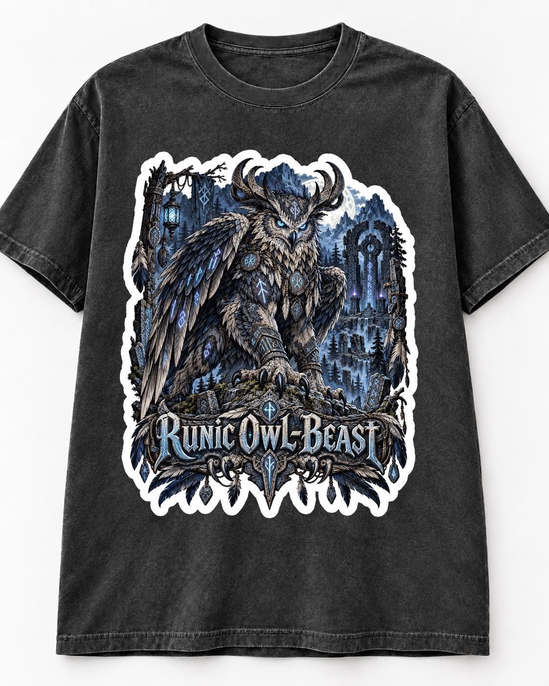 Runic Owl-Beast PNG – Fantasy Creature Digital Download