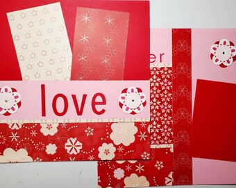 Forever Love 12 by 12 premade scrapbook pages