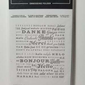 Thanks and Hello set of 2 Stampin&#39; Up!  Cut & Emboss Embossing Folders