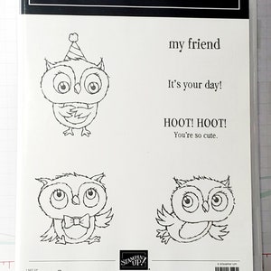 Adorable Owls Cling  Stampin&#39; Up! retired Stamp Set