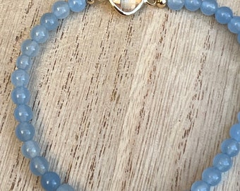 Angelite & gemstone connector bracelet