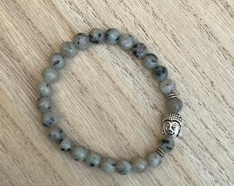 Kiwi Jasper and Buddha bracelet