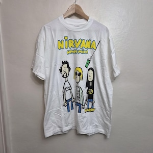 Nirvana Kurt Cobain Nevermind Band T Shirt XL Grunge Rock Graphic Tee White