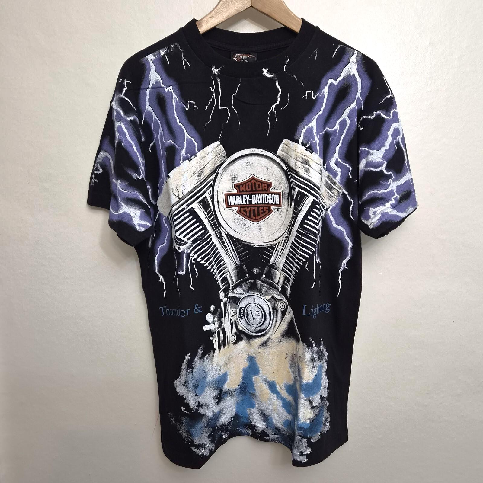 Harley Davidson Lightning Shirt - Etsy