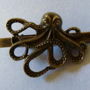 Nautical Antique bronze Octopus Tie Bar Tie Clip Pin Gothic Steampunk Tieclip Wedding Graduation Costume Party Gift