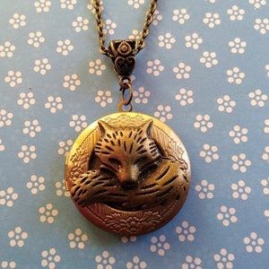 Antike Bronze Reizende Fuchs Locket Halskette Natur Inspiriert Waldtiere Geburtstag Jahrestag Valentines jeden Tag Großes Geschenk