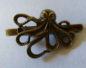 Nautical Antique bronze Octopus Tie Bar Tie Clip Pin Gothic Steampunk Tieclip Wedding Graduation Costume Party Gift