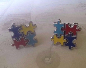 Autism Cuff Links Puzzle Piece Autism Cufflinks Christmas Father/'s Day