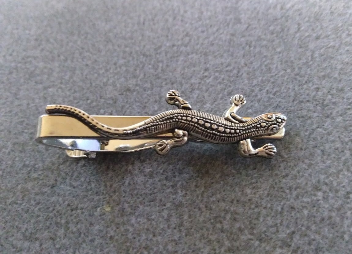 Porte couteau Lézard en métal argenté ou doré, argent
