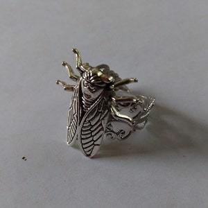 Cicada Ring Christmas Birthday Halloween Party Favor Stocking Stuffer Gift for Her Steampunk Art Nouveau Victorian Nature