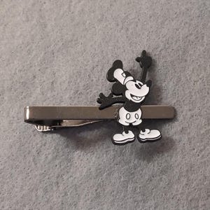 Rare Retro Mickey Mouse Tie Bar Clip Pin Tacks  Great Gifts for Him Graduation Birthday Wedding Christmas Father&#39;s Day