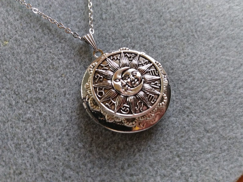 Sun Chain Locket Sun and Moon Constellation Locket Necklace: Celestial Jewelry - Etsy