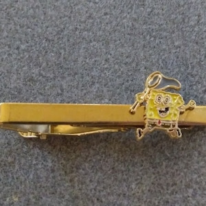 Sponge Bob Tie Clip Bar Great Gift Under 20 Birthday Anniversary Every Day Cartoon Anime Gift