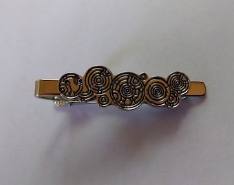 Dr Who Time Lord  Gallifreyan Tie Clip Bar Clasp Antique Silver Color Great Christmas Gift for Fans Cool Men's Accessories Stocking Stuffer