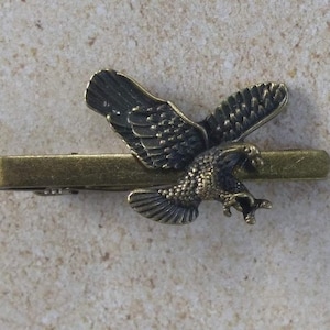 Antique Bronze Eagle Condor Nature Inspired Tie Clip Bar Pin Tiebar Tieclip Tiepin Antique Vintage Style Medieval Party Wedding Gift