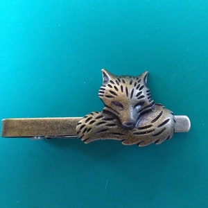 Antique Bronze Fox Tie Clip Woodland Animals Nature Inspired Great Gift for Him Birthday Easter Father's Day Christmas Wedding