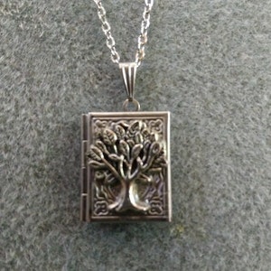 Dainty Tree of Life Book Locket Necklace Great Gift Birthday Christmas Stocking Stuffer Anniversary