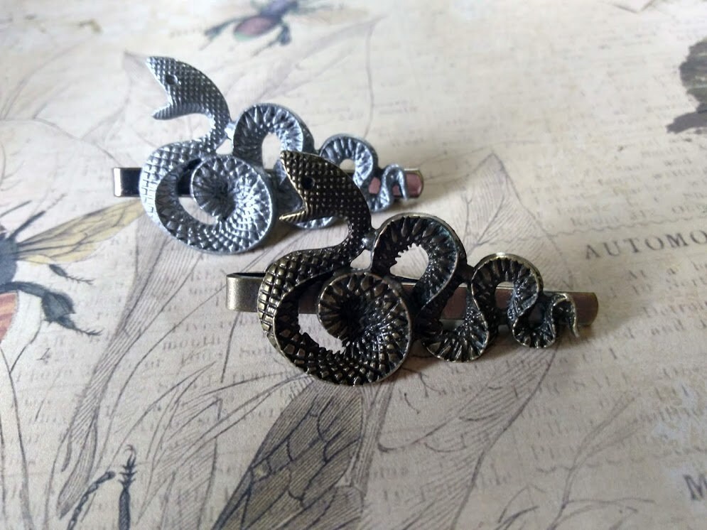 Snake Tie Clip Clasp Bar Pin Great Gift for Him Macabre Gothic Etsy