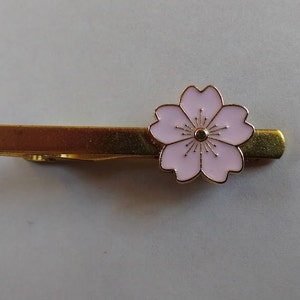 Vintage Style Japanese Sakura Tie Clip Bar Great Gift Under 20 Birthday Anniversary Every Day