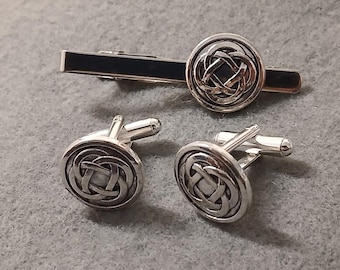 Set manchetknopen met Keltische knoop dasspeld: geschenkverpakking