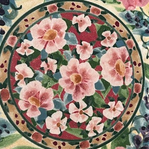 Sandy Kreyer Studio Pottery Plate, Hand-Painted Floral Ivy, 8" California Art Ceramics