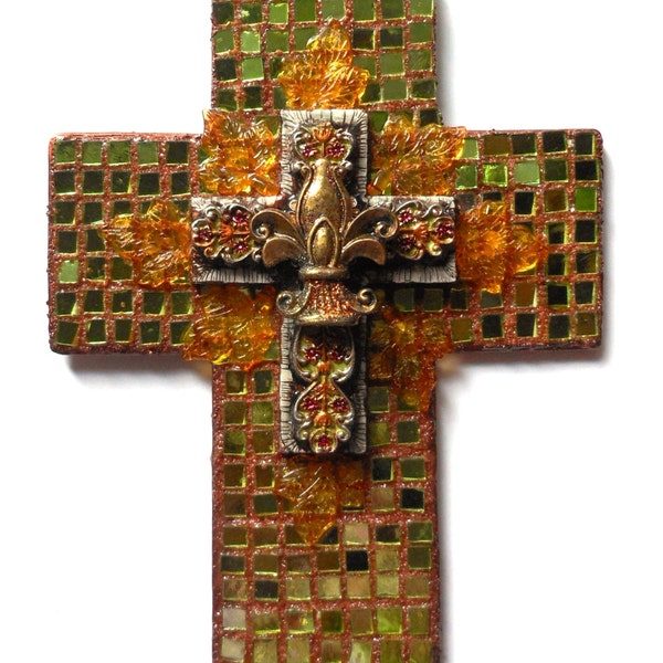 Wall cross crosses CROSS CHRISTMAS gifts SALE Hand Made one of a kind Mixed Media Religious Art Christian Wall Decor Crosses