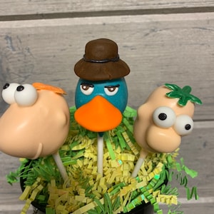 Phineus and Ferb Cake Pops