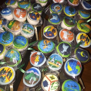 Eagle Scout badge cake pops