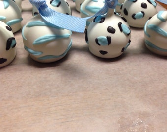 Blue leopard and zebra stripe Cake Pops